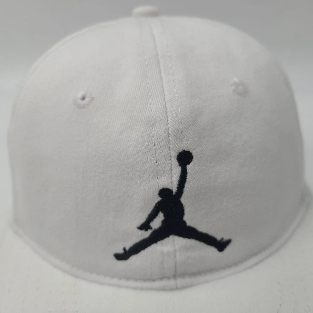 Youth Jordan Hat Snapback White Black‎ Air Jumpman Logo Basketball Casual Cotton
